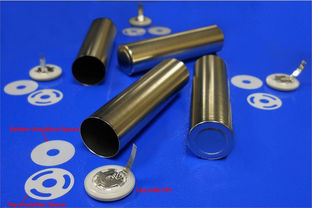 18650 Cylinder Cell Case with Anti-Explosive Cap and Insulation O-ring - 100 Pcs/package - EQ-Lib-18650 - Thasar Store