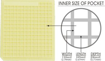 20 pcs 2" Die / IC Tray (200 Pockets of 105x110x28 mil or 2.67x2.79x0.71 mm) - NH20-105-110-28 - Thasar Store