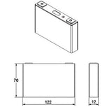 Aluminum Prismatic Cell Case for 1212370 Battery - Lib-PCC12123 - Thasar Store