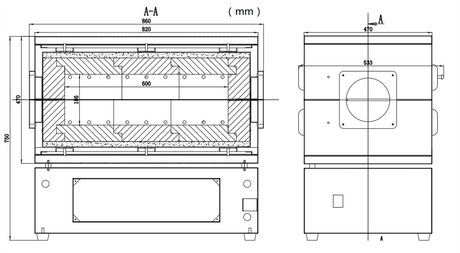 1500C Three Zone Split Tube Furnace with Flange & Alumina Tube (80 mm O.D.) - OTF-1500X-III - Thasar Store