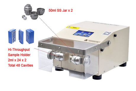 High Energy Impact Mill w/ Dual 50 ml Jars & 48 Tubes Adaptors -MSK-SFM-192LN - Thasar Store