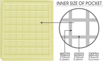 20 pcs 2" Die / IC Tray (49 Pockets of 210x210x24 mil or 5.33x5.33x0.61 mm) - NH20-210-210-24 - Thasar Store