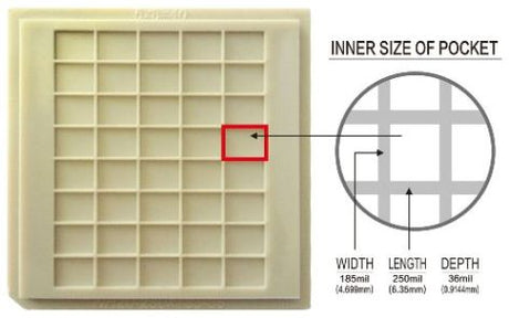 20 pcs 2" Die / IC Tray (40 Pockets of 250x185x36 mil or 6.35x4.69x0.91 mm) - NH20-250-185-36 - Thasar Store