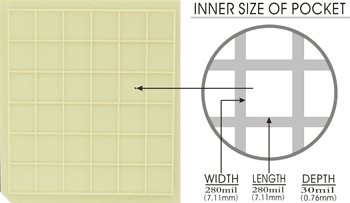 20 pcs 2" Die / IC Tray (36 Pockets of 280x280x30 mil or 7.1x7.1x0.76 mm) - NH20-280-280-30 - Thasar Store