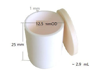 Alumina Crucible: High Purity 12.5 dia. x 25 H mm (2.9 mL) Cylindrical with Lid - EQ-CA-D12H25 - Thasar Store