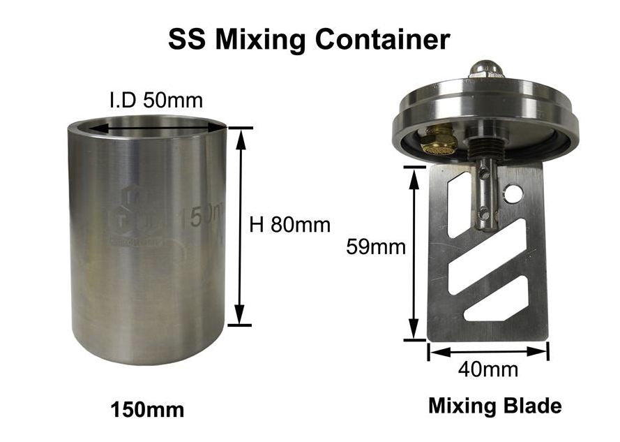 150ml Stainless Steel Mixing Container for Desk-Top Variable Speed Vacuum Mixer SFM7 - EQ-MC-A2 - Thasar Store