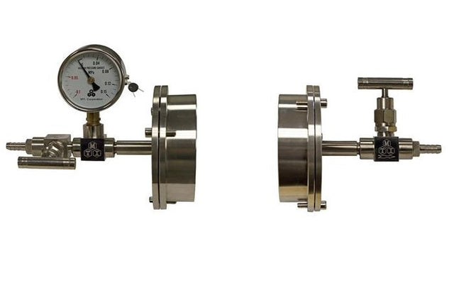 Vacuum Sealing Assembly (Flange Lip I.D. 101 mm for quartz Tube) with Vacuum Gauge and Valves - EQ-FL-101 - Thasar Store