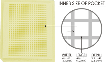 20 pcs 2" Die / IC Tray (500 Pockets of 48x46x22 mil or 1.22x1.17x0.56 mm) - NH20-48-46-22 - Thasar Store