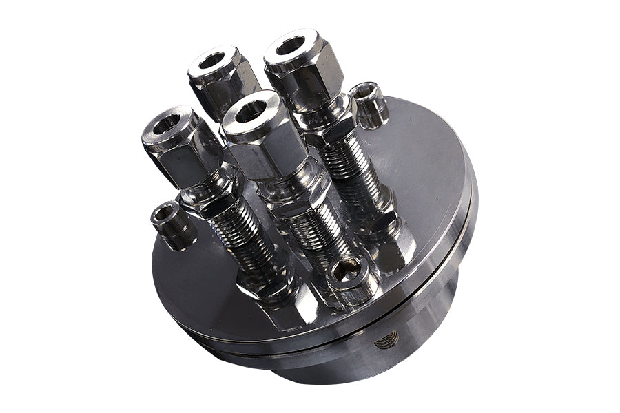 Vacuum Sealing Flange with Four 1/4" Feedthroughs for 50mm O.D. Tube - EQ-FL50-4FTR - Thasar Store