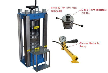 500 MPa Max. Manual Cold Isostatic Press (CIP) with 30 mm ID Vessel - YLJ-CIP-500M - Thasar Store