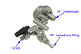 Right side flange with KF-25 port & 1/4" barbed hose fitting for 2" Tube - EQ-FL-50KF25-FT(R) - Thasar Store