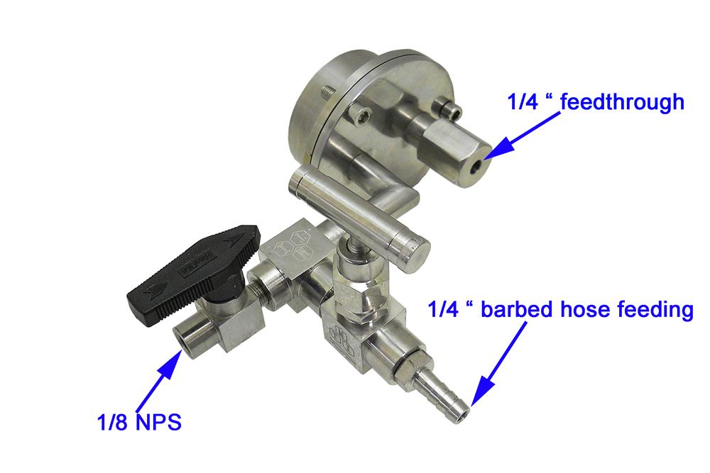 Vacuum Sealing Assembly for 3" Tube w/ KF-25 Port & 1/4" Feedthrough - EQ-FL-76KF25-FT (D/M) - Thasar Store