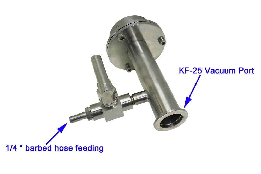 Vacuum Sealing Assembly for 100 mm OD Tube with KF-25 Vacuum Port & 1/4 Feedthrough-EQ-FL-101KF25-FT (D/M) - Thasar Store