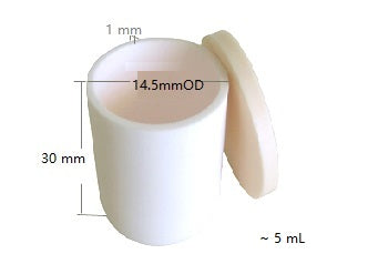 Alumina Crucible: High Purity 14.5 dia.x 30H mm (5 ml) Cylindrical with Lid - EQ-CA-D14H30 - Thasar Store