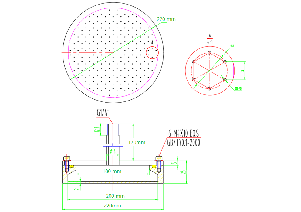 8'' Dia. Pinned Shower Head for CVD Depositions - EQ-SH-8 - Thasar Store