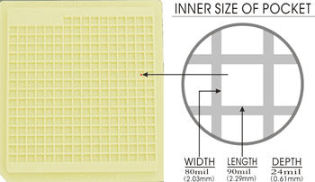 20 pcs 2" Die / IC Tray (250 Pockets of 90x80x24 mil or 2.29x2.03x0.61 mm) - NH20-90-80-24 - Thasar Store