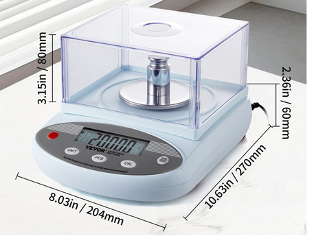 Precision Digital Balance with Wind Screen, 500g x 0.001g - Bal-05001 - Thasar Store