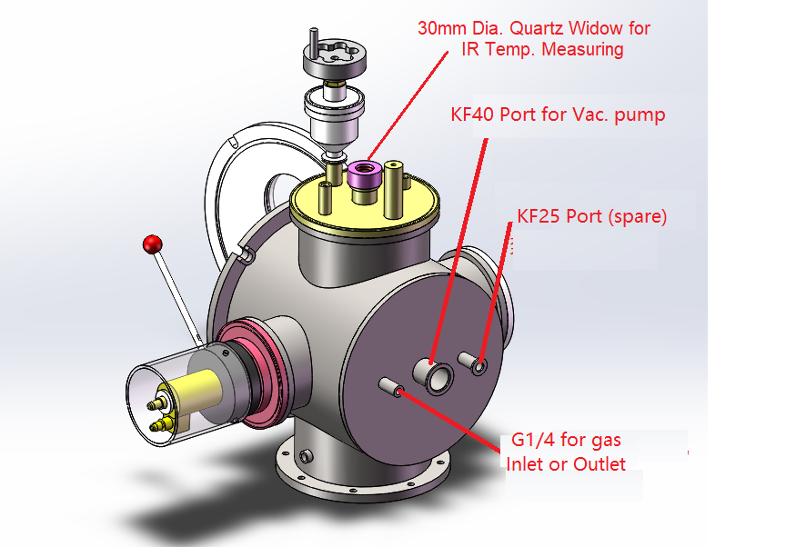 Vacuum Chamber (315 ID x 310L, mm ) with Rocker Arm for DIY Induction Melting / Casting - HVC-Cast - Thasar Store