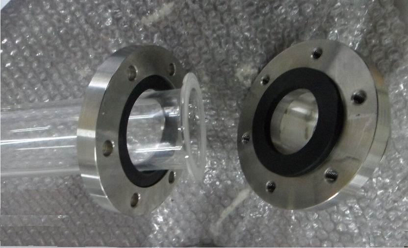 One-end Open Quartz Tube (°80°°73°200 mm) w/ Compression Flange for High Vacuum - CFF-80 - Thasar Store