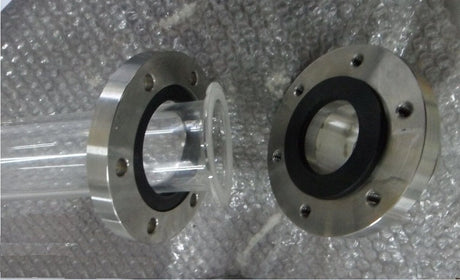 One-end Open Quartz Tube (°100°°94°250 mm) w/ Compression Flange for High Vacuum - CFF-100 - Thasar Store