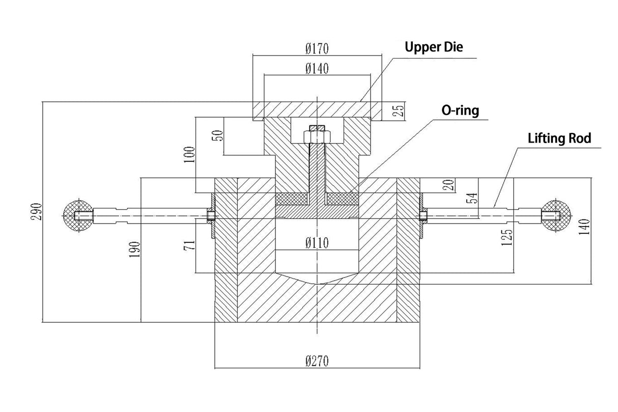 200MPa Vessel CIP Die Set (110 mm ID) for Cold Isostatic Press - CIP110D200 - Thasar Store