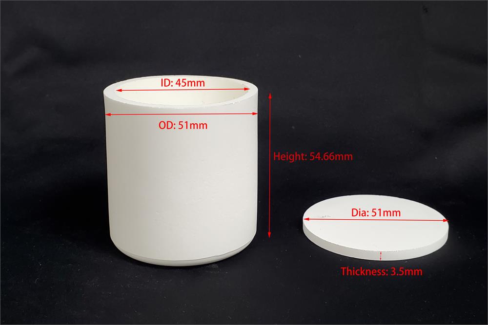 MgO Crucible: 51 OD x 45 ID x 54 H mm (75 ml) - CMg50D50H - Thasar Store
