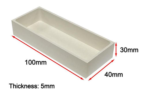 Y2O3 Crucible: 100mm L x 40mm W x 30mm H, 67ml - CY100L40W30H - Thasar Store