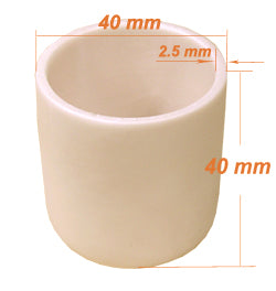 Zirconia Crucible: 40 Dia x 40 H mm Hi-Purity with 4000F Melting Point - EQ-CZ-D40H40 - Thasar Store