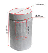 Three-layer Refractory Liner 118mmOD x 53mmID x 280mmH - EQ-RL53140 - Thasar Store