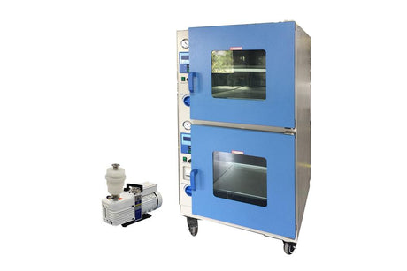 200°C Vacuum Oven w/ Vacuum Pump and Two Heating Chambers 18x18x18", 180 Liters - DZF-6090-II - Thasar Store