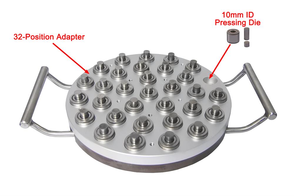 32-Position Hi-Throughput 10 mm I.D. Dry Pellet Pressing Set - Die10-S32 - Thasar Store