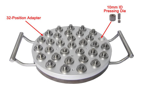 32-Position Hi-Throughput 10 mm I.D. Dry Pellet Pressing Set - Die10-S32 - Thasar Store