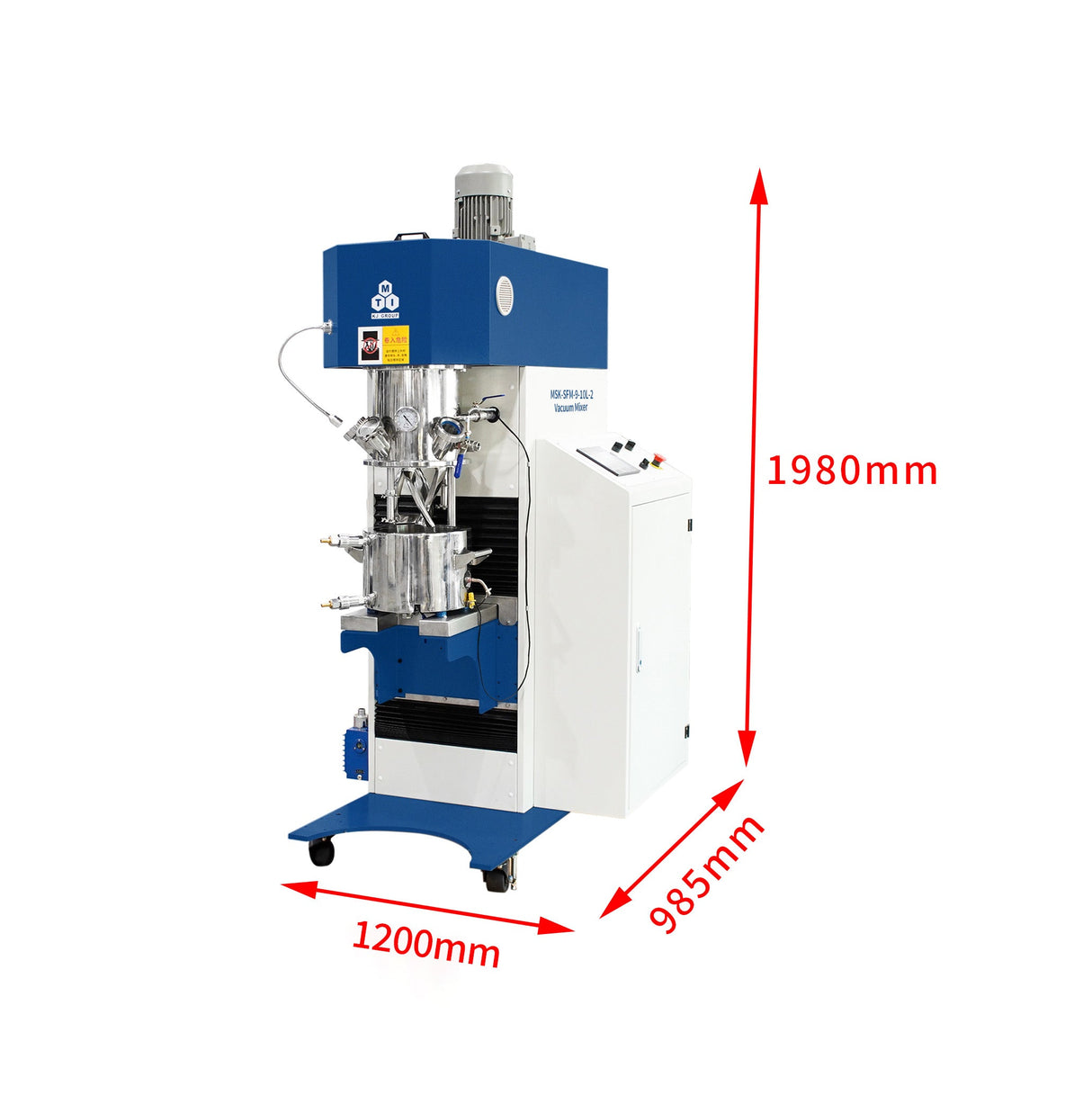 10 L Planetary Vacuum Mixer with Vacuum Pump and Water Chiller - MSK-SFM-10L - Thasar Store