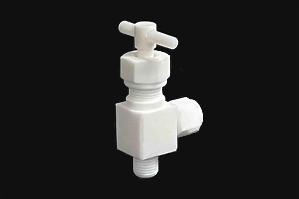 Polyfluortetraethylene (PTFE) Needle Valve with 1/4" BSPP Male & 1/4" Tube Fitting - EQ-NV-14BSP-PTFE - Thasar Store