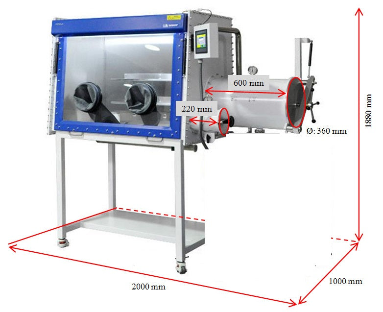 Jet Mill (50 - 500 g/ hr) in Glovebox w/ Purification System - MSK-JB-500-LD - Thasar Store