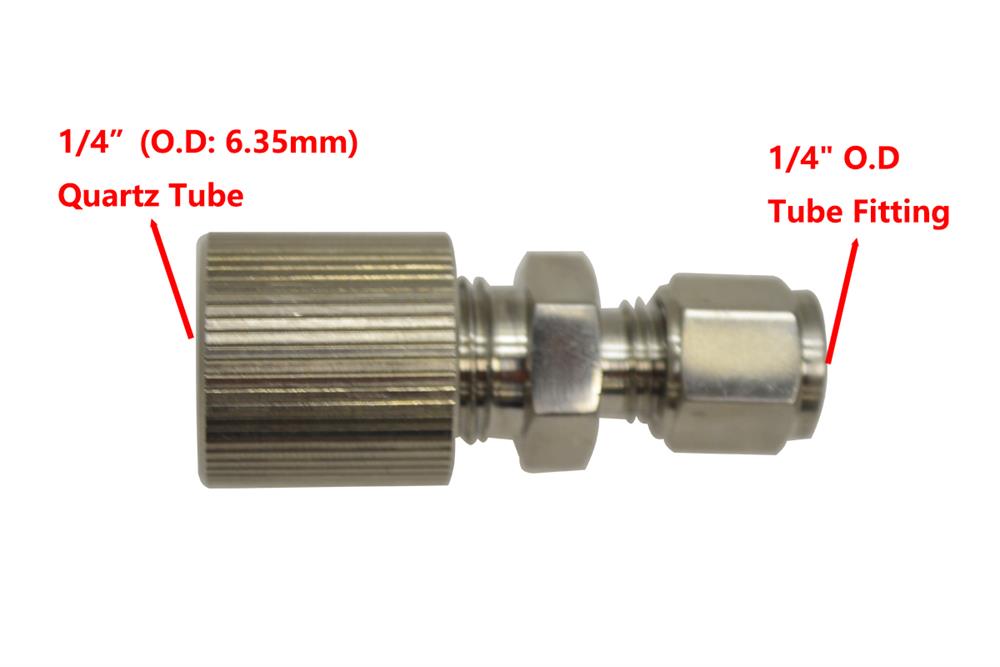 1/4" Quartz Tube Fitting to 1/4" Tube Fitting Connector - EQ-FC-1/4QT - Thasar Store