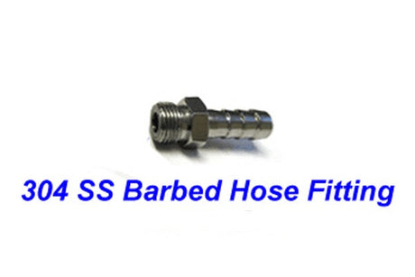 SS 0.32 Inch Barbed Hose Fitting and Hose Clamp , EQ-1/4-Barbed - Thasar Store