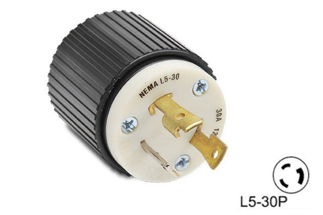 NEMA L5-30P Twist-Lock Plug. 30 Amp 125 Volt Nylon Housing - Thasar Store