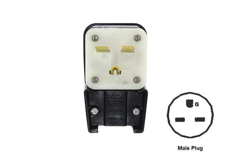 UL Standards NEMA 6-30P Straight Blade Plugs 30 amp. 250 Volt 2-Pole 3-Wire Grounding - Thasar Store