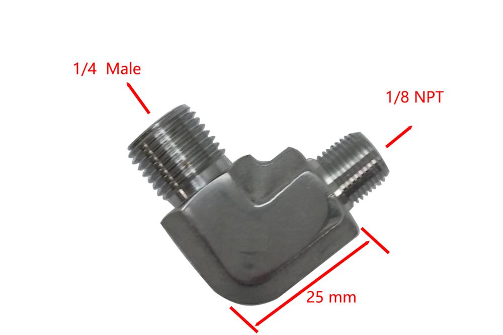 SS Right angle external screw connection G1/4 to NPTM1/8 (Male) - EQ-RE-1/4-1/8 - Thasar Store