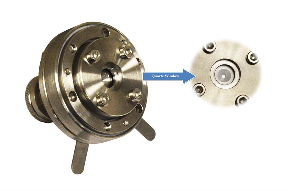 Split Test Cell with Quartz Window for Battery Electrode In-situ Raman Analysis: Optional Insert Size & Au Coating - STC-QW - Thasar Store