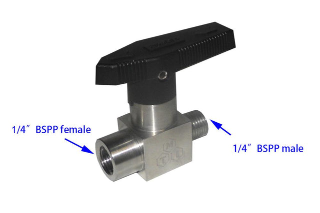 On-off valve with 1/4" BSPP male/female connector - VV14BSPP-MF - Thasar Store