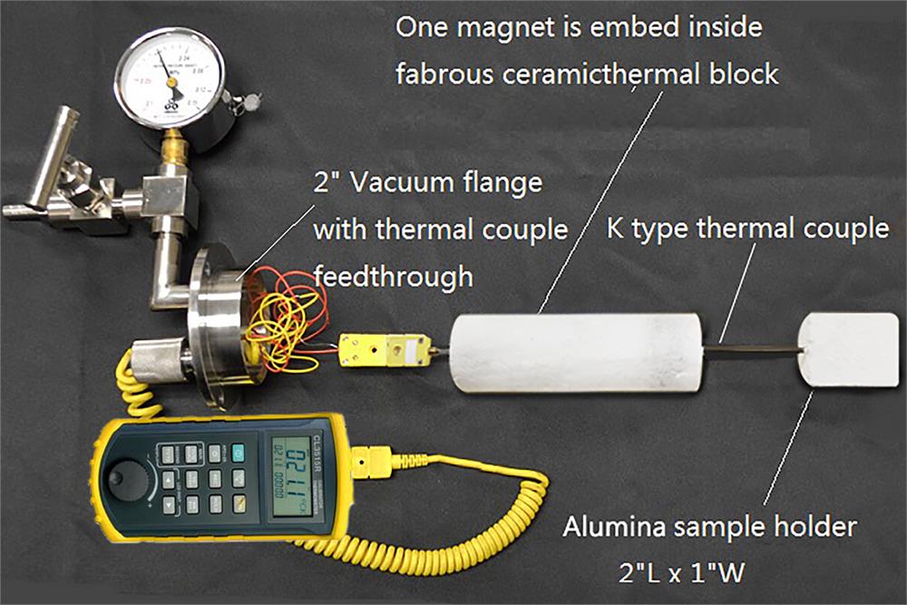 Left Vacuum Sealing Assembly for 50mm Tube with Thermocouple and Sample Holder - FL-50TCSH - Thasar Store