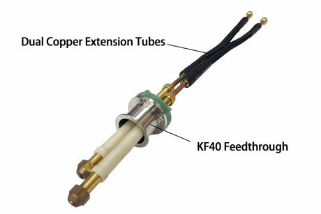 KF40 Feedthrough with Dual Copper Extension Tubes for Induction Coils Used in Glovebox - FT-KF40-Coil - Thasar Store