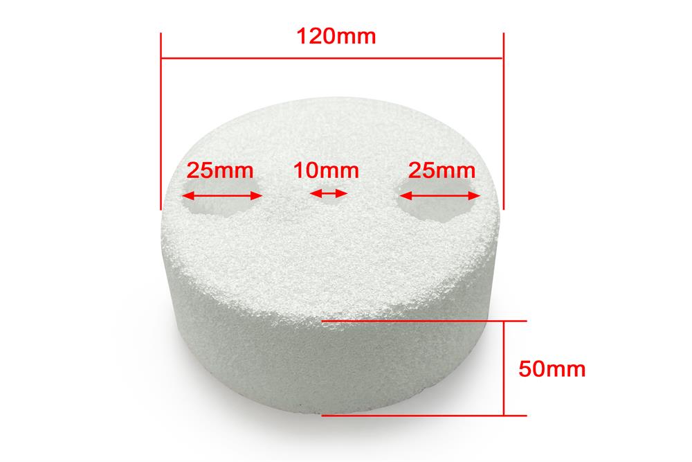 Alumina Foam Block: 120mm Dia w/ Two 25mm Holes for OTF1200XS5-ASD Furnace - FTB120-ASD - Thasar Store