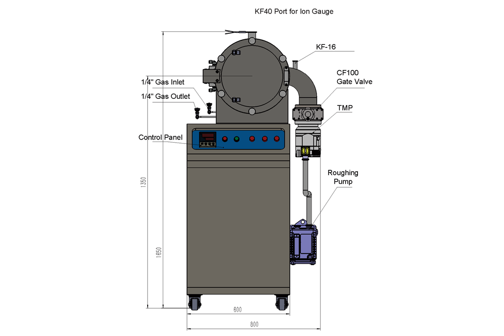 1400°C Cold-wall High Vacuum Chamber Furnace (Ø100×120 mm) HVF-1200X-CW - Thasar Store