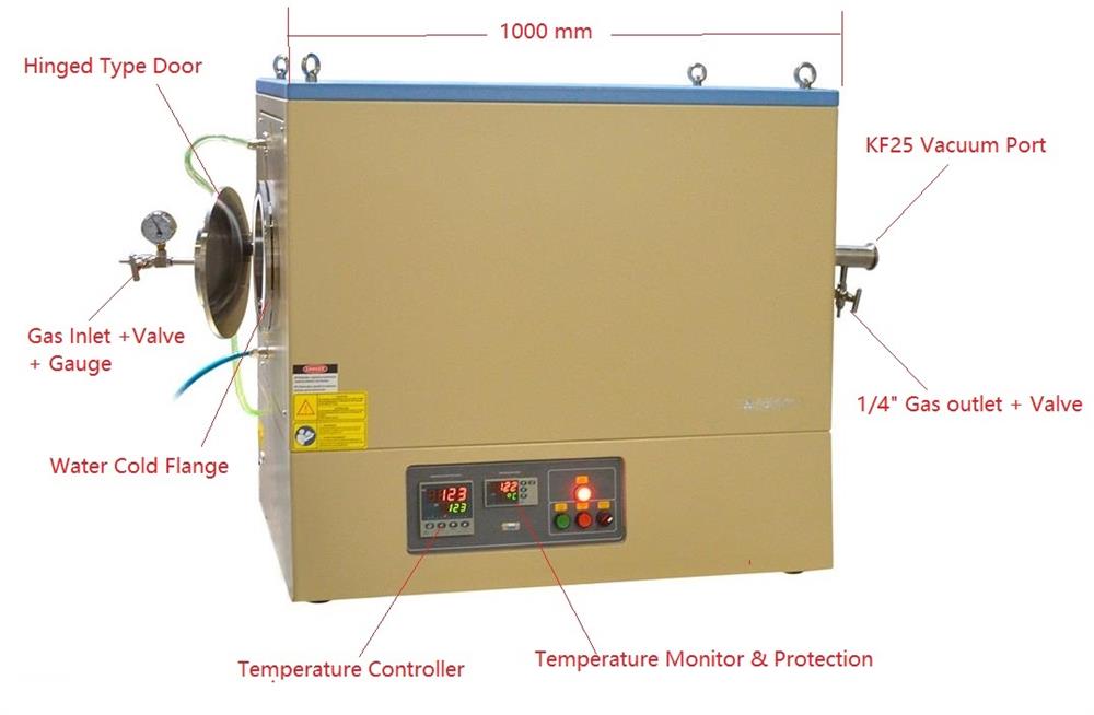 8.5" Quartz Tube Furnace with Water Cooling Flanges (1100C , 24" heating zone) - GSL-1100X-8.5 - Thasar Store