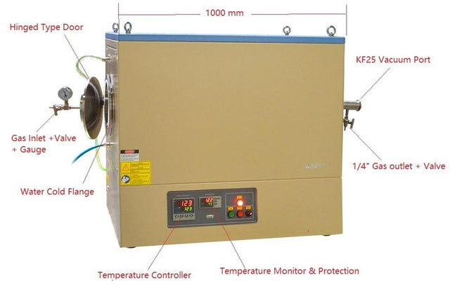 8.5" Quartz Tube Furnace with Water Cooling Flanges (1100C , 24" heating zone) - GSL-1100X-8.5 - Thasar Store