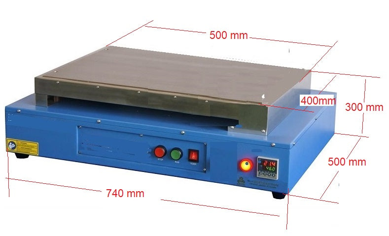 Large SS316 Heating Plate (500L x 400W, mm 200°C max) with Vacuum Chuck & Pump - HP-5040-SS - Thasar Store