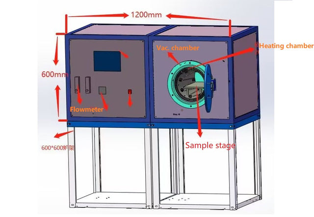 1600°C High Vacuum & Hydrogen Furnace ( Effective 2 L Heating Zone) - HVF-1600X-2 - Thasar Store